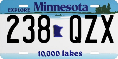 MN license plate 238QZX