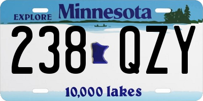 MN license plate 238QZY