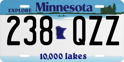 MN license plate 238QZZ