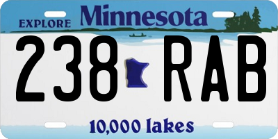 MN license plate 238RAB