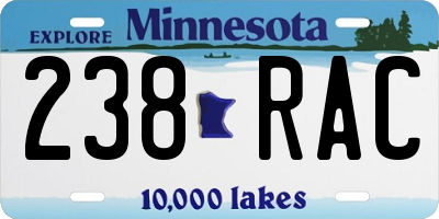 MN license plate 238RAC