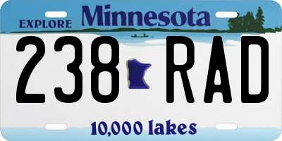 MN license plate 238RAD