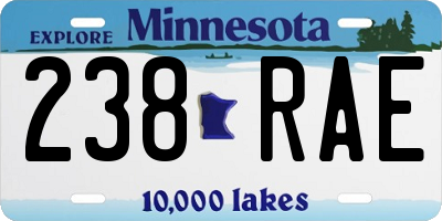 MN license plate 238RAE
