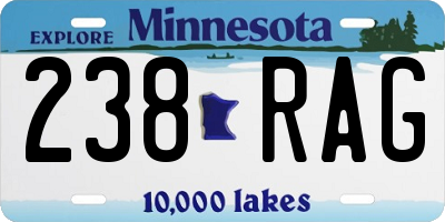 MN license plate 238RAG