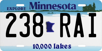 MN license plate 238RAI