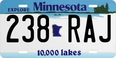 MN license plate 238RAJ