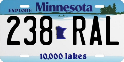 MN license plate 238RAL