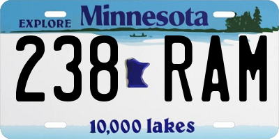 MN license plate 238RAM