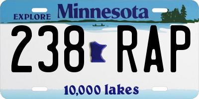 MN license plate 238RAP