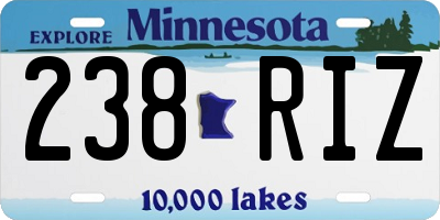 MN license plate 238RIZ