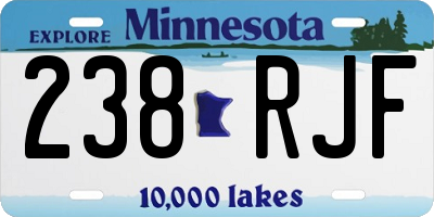 MN license plate 238RJF