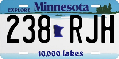 MN license plate 238RJH