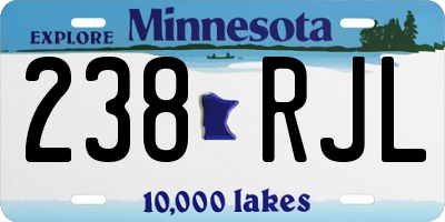 MN license plate 238RJL
