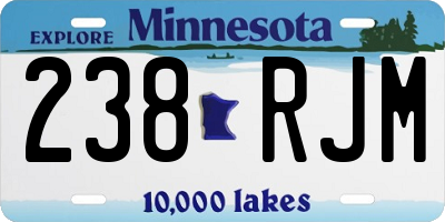 MN license plate 238RJM