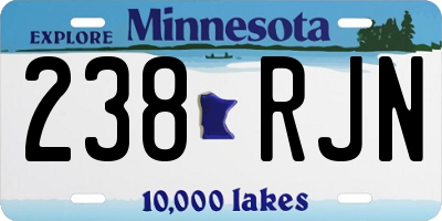 MN license plate 238RJN