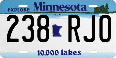 MN license plate 238RJO