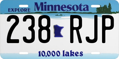 MN license plate 238RJP