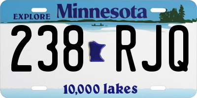 MN license plate 238RJQ