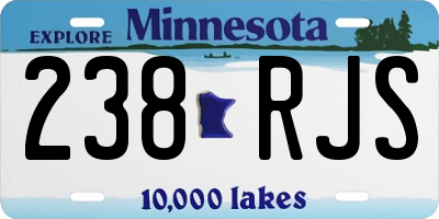 MN license plate 238RJS
