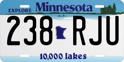 MN license plate 238RJU