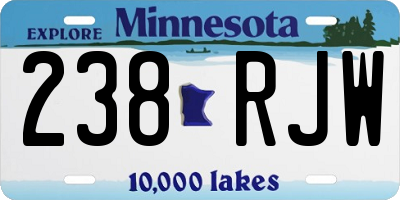 MN license plate 238RJW