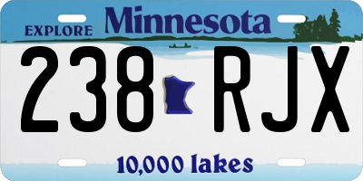 MN license plate 238RJX