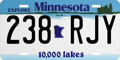 MN license plate 238RJY