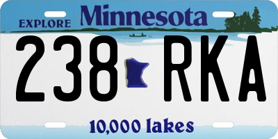 MN license plate 238RKA