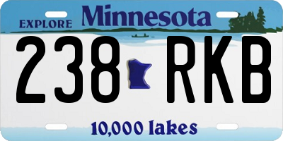 MN license plate 238RKB