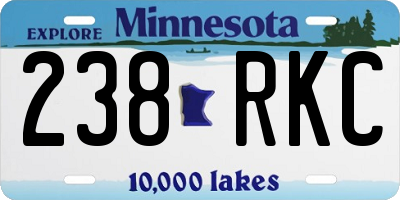 MN license plate 238RKC