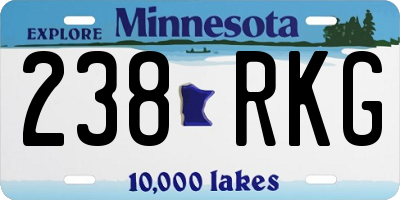 MN license plate 238RKG