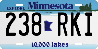 MN license plate 238RKI