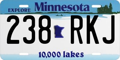 MN license plate 238RKJ