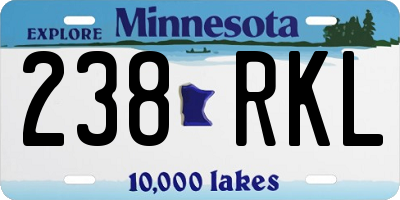 MN license plate 238RKL