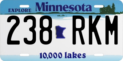 MN license plate 238RKM