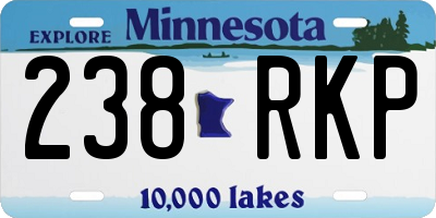 MN license plate 238RKP