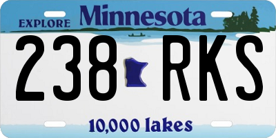 MN license plate 238RKS