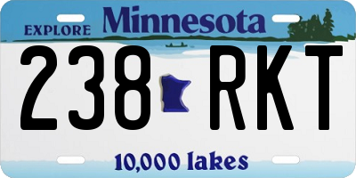 MN license plate 238RKT