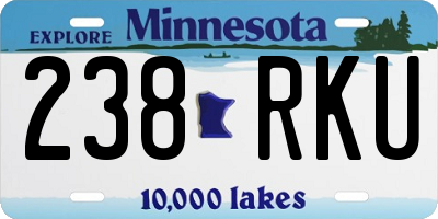 MN license plate 238RKU