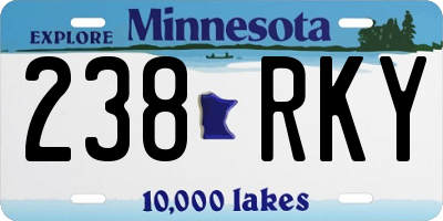 MN license plate 238RKY