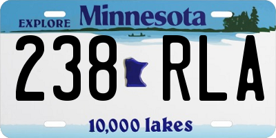 MN license plate 238RLA