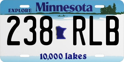 MN license plate 238RLB