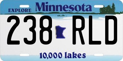 MN license plate 238RLD