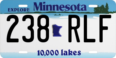 MN license plate 238RLF