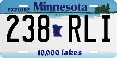 MN license plate 238RLI