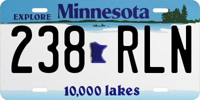 MN license plate 238RLN