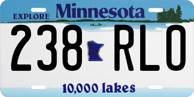 MN license plate 238RLO