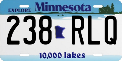 MN license plate 238RLQ