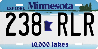MN license plate 238RLR