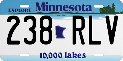 MN license plate 238RLV